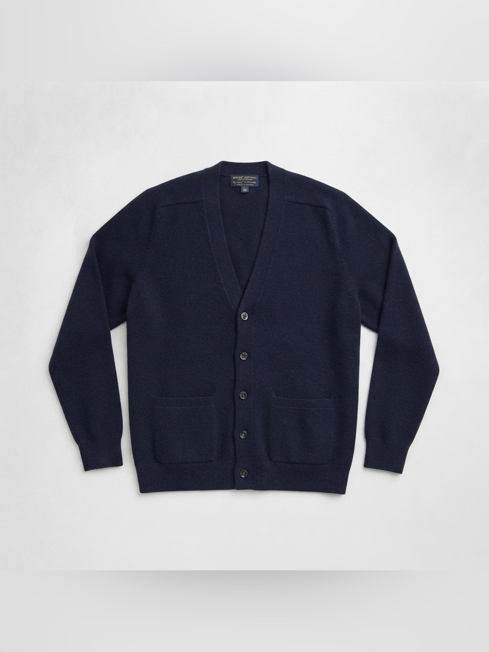 Brooks Brothers Mens Navy Blue Lambswool Cardigan Sweater Sz 42 England
